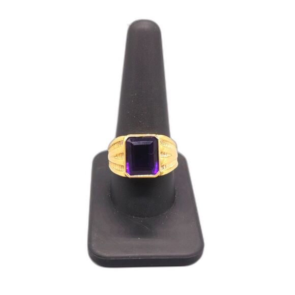 10KT YELLOW GOLD AMETHYST RING SIZE 1075 12.60G (163047-2)